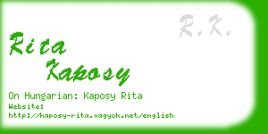 rita kaposy business card